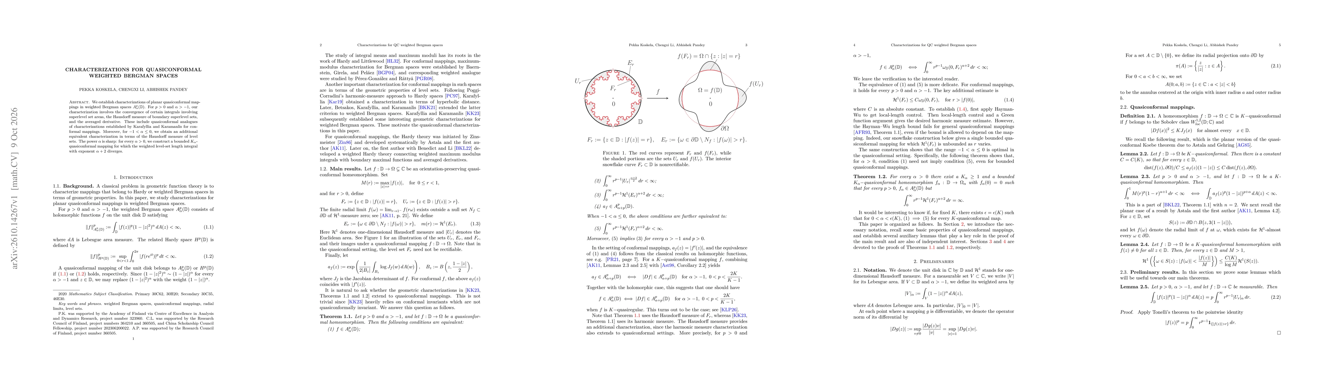 Thumbnail for Characterizations for quasiconformal weighted Bergman spaces