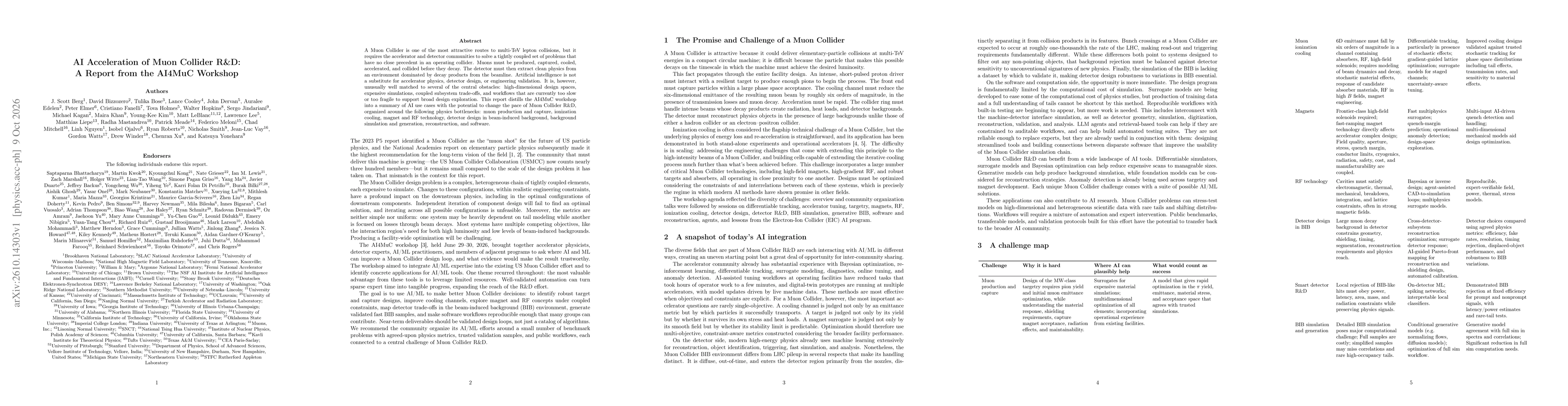 Thumbnail for AI Acceleration of Muon Collider R&D: A Report from the AI4MuC Workshop