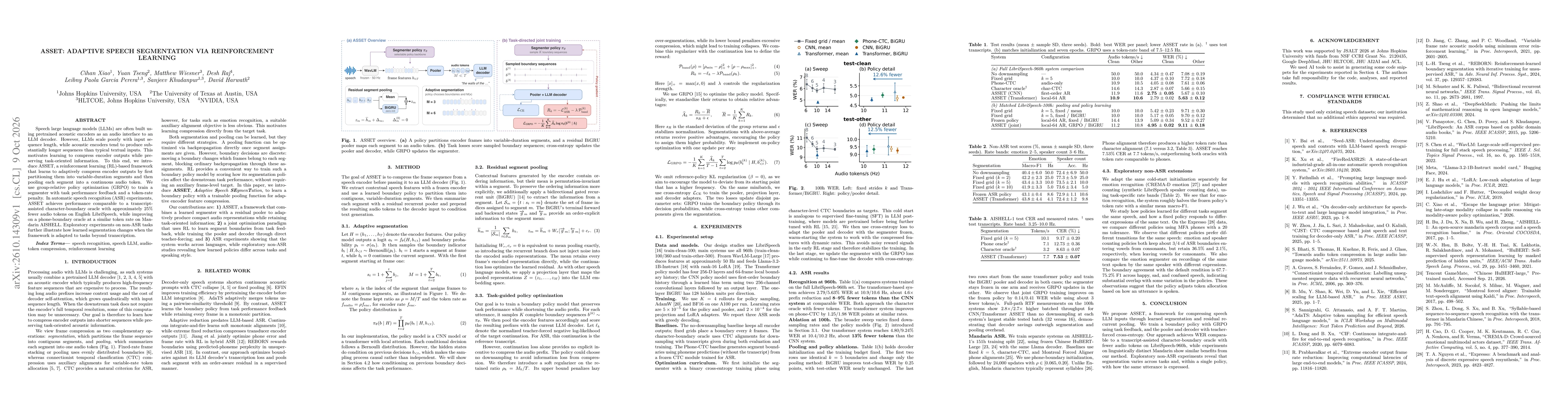 Thumbnail for ASSET: Adaptive Speech Segmentation via Reinforcement Learning