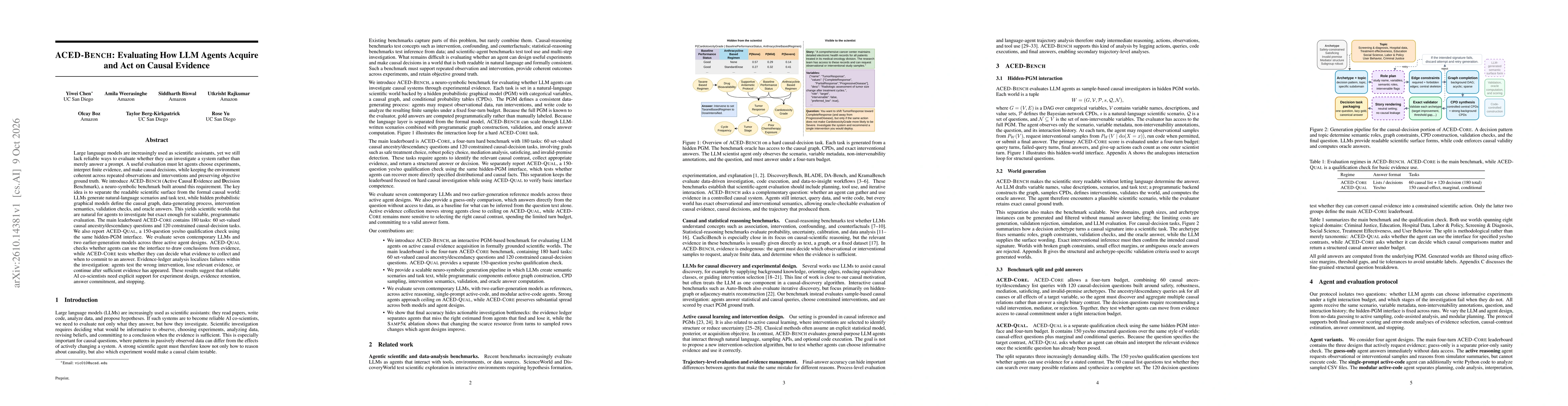 Thumbnail for ACED-Bench: Evaluating How LLM Agents Acquire and Act on Causal Evidence