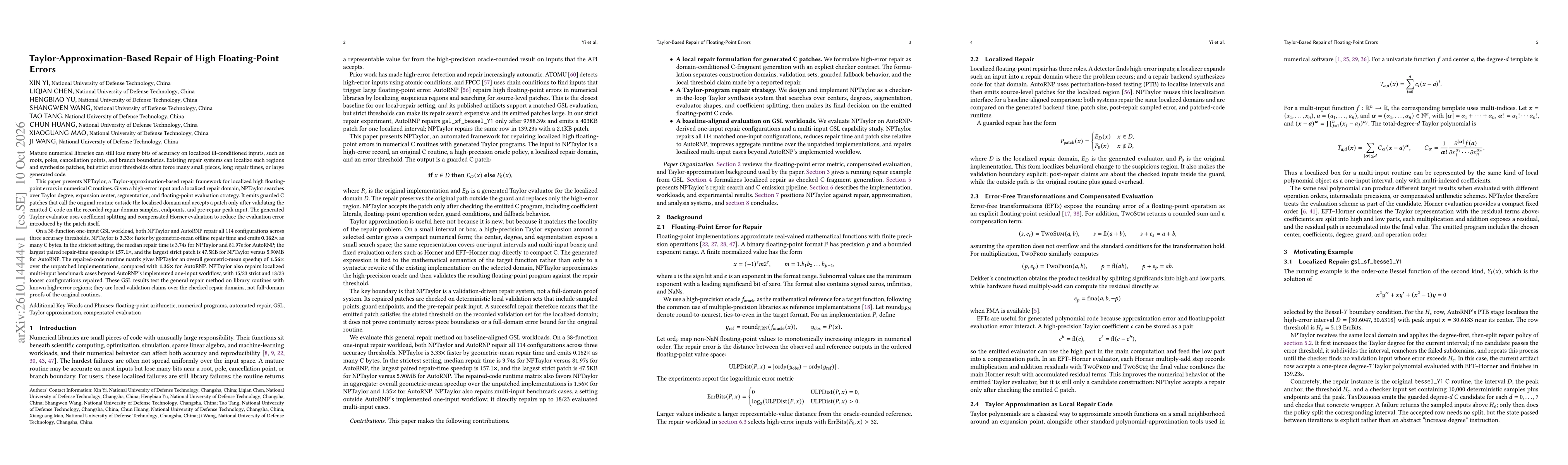 Thumbnail for Taylor-Approximation-Based Repair of High Floating-Point Errors