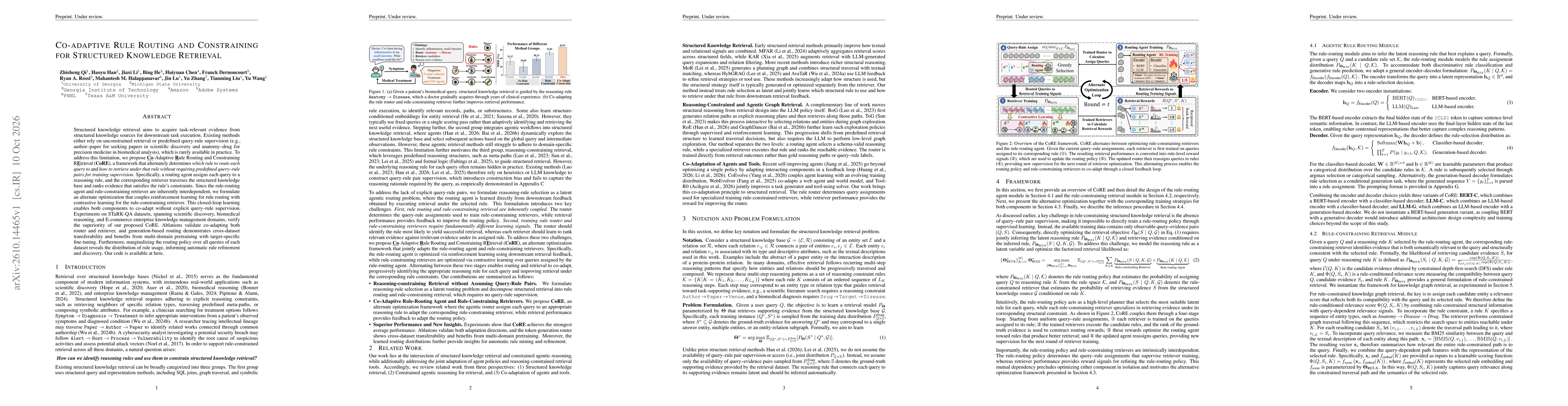 Thumbnail for Co-adaptive Rule Routing and Constraining for Structured Knowledge Retrieval