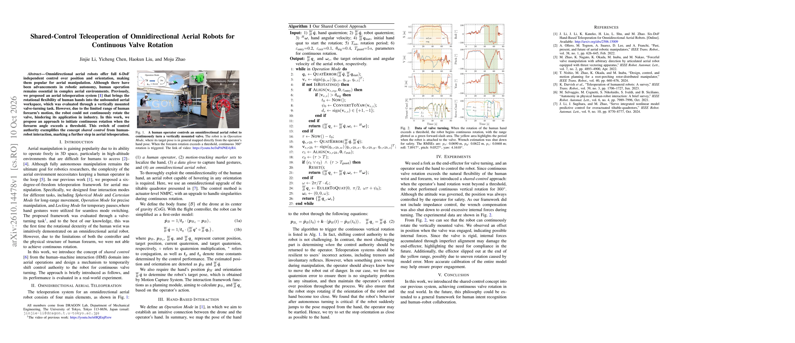 Thumbnail for Shared-Control Teleoperation of Omnidirectional Aerial Robots for Continuous Valve Rotation