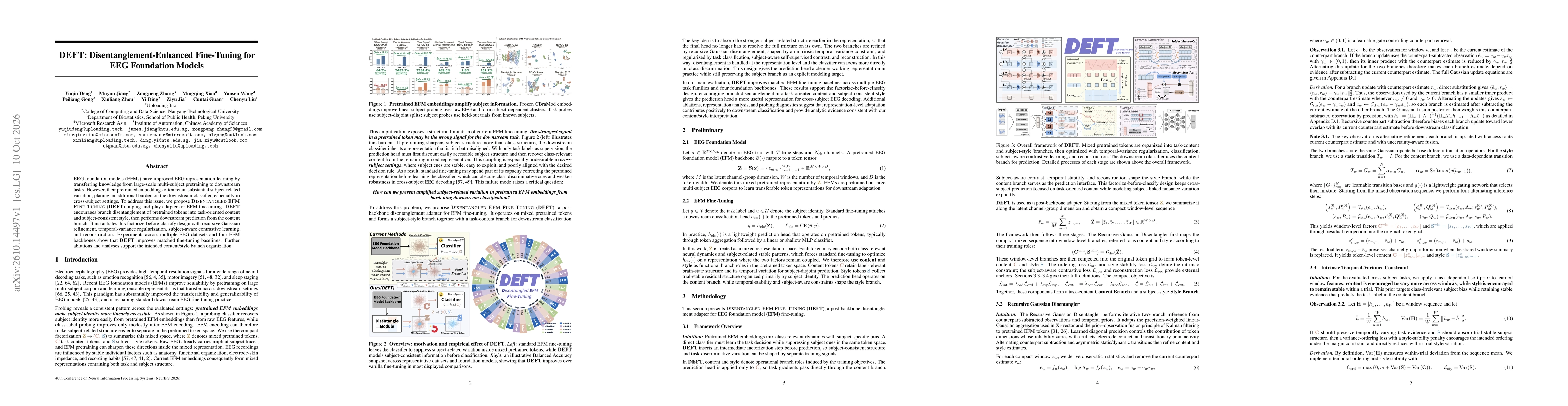 Thumbnail for DEFT: Disentanglement-Enhanced Fine-Tuning for EEG Foundation Models