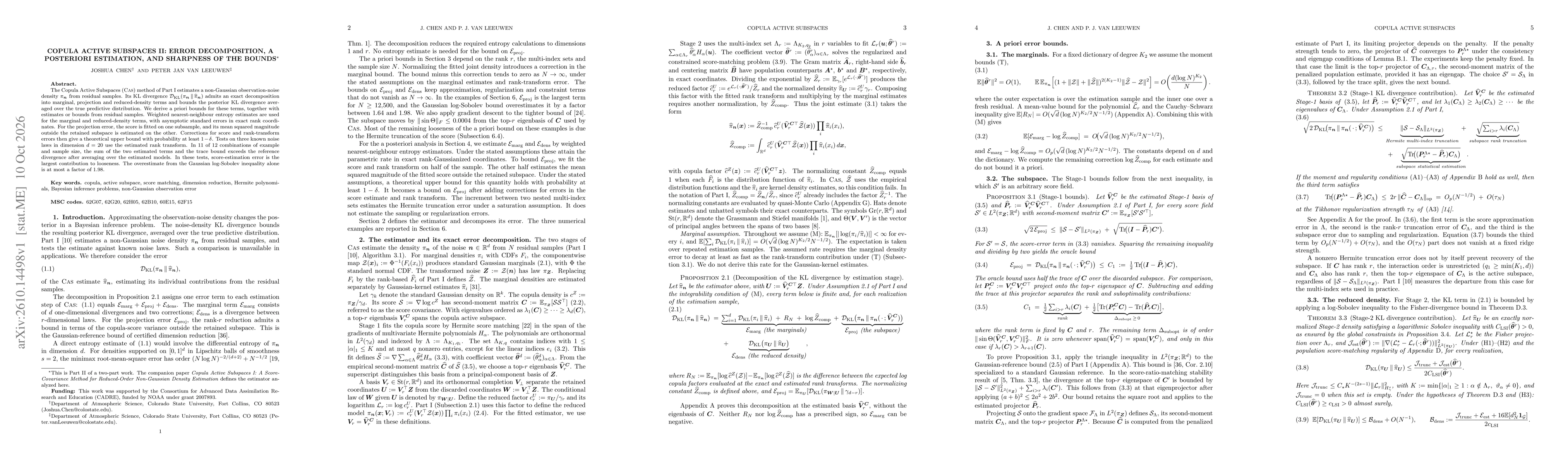 Thumbnail for Copula Active Subspaces II: Error Decomposition, A Posteriori Estimation, and Sharpness of the Bounds