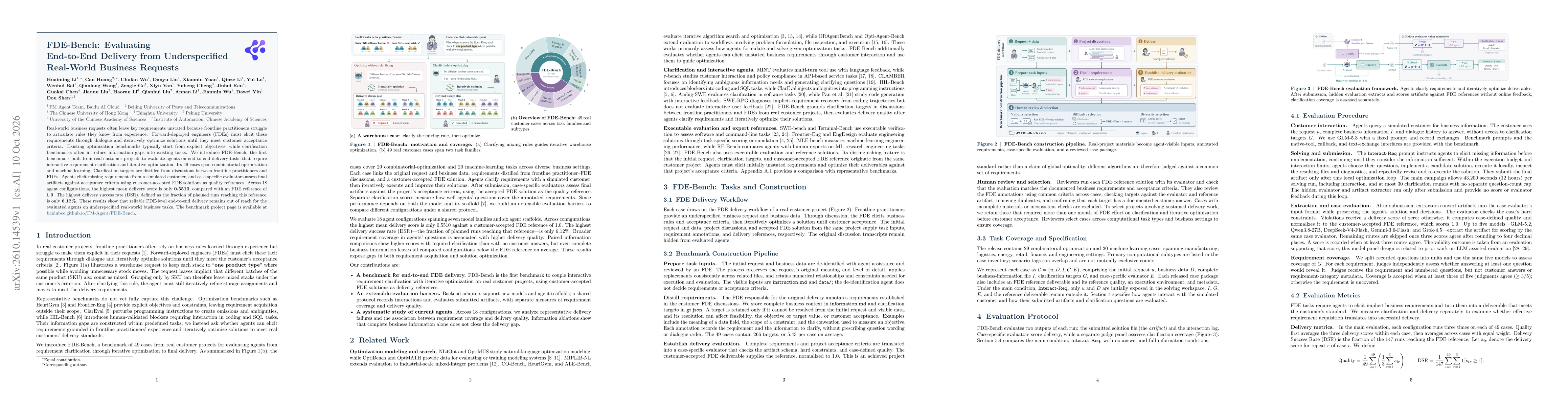 Thumbnail for FDE-Bench: Evaluating End-to-End Delivery from Underspecified Real-World Business Requests