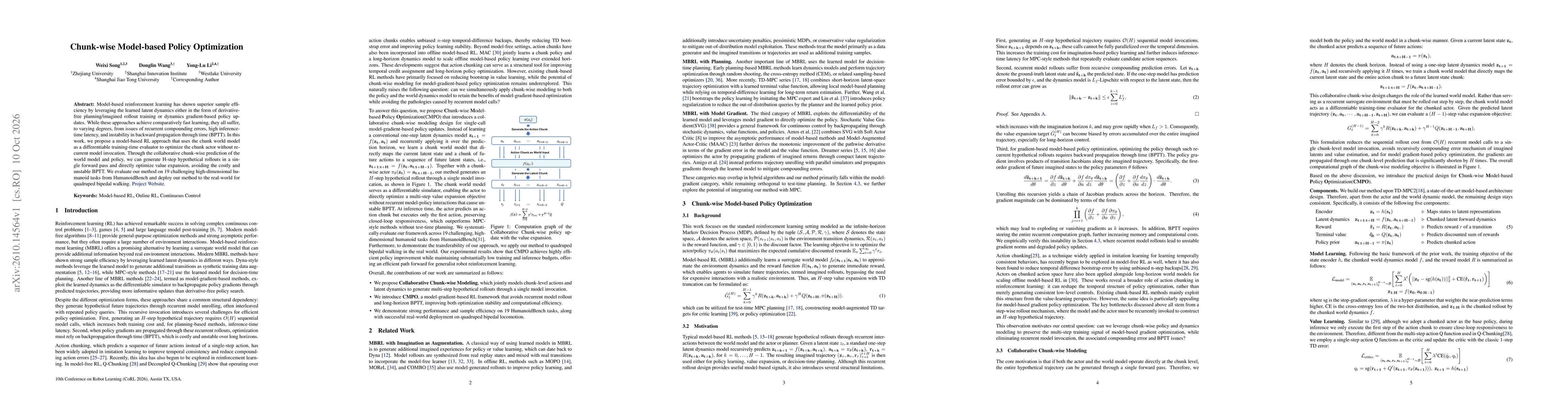 Thumbnail for Chunk-wise Model-based Policy Optimization