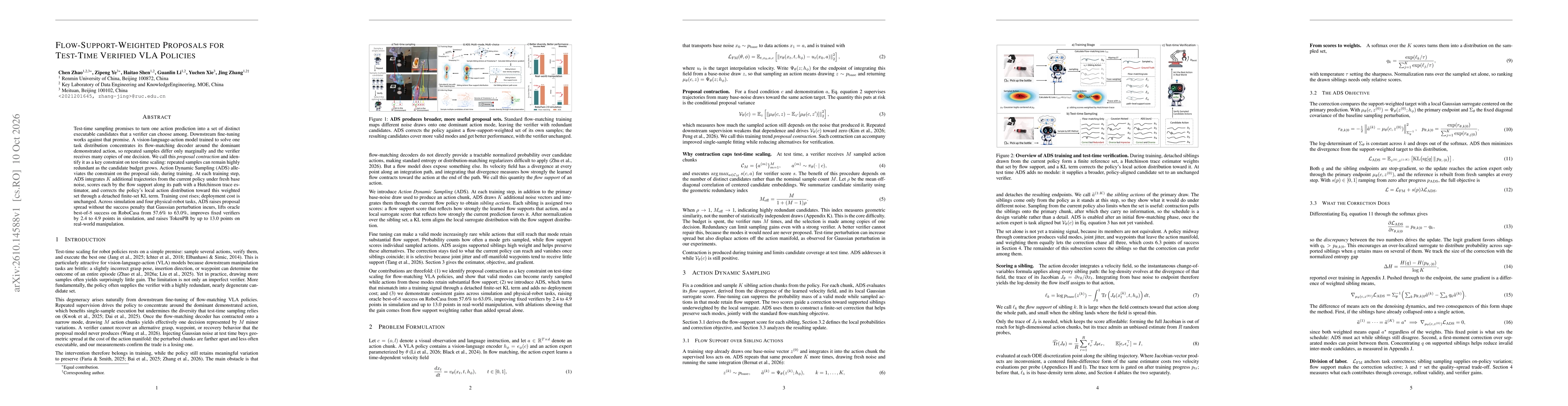 Thumbnail for Flow-Support-Weighted Proposals for Test-Time Verified VLA Policies