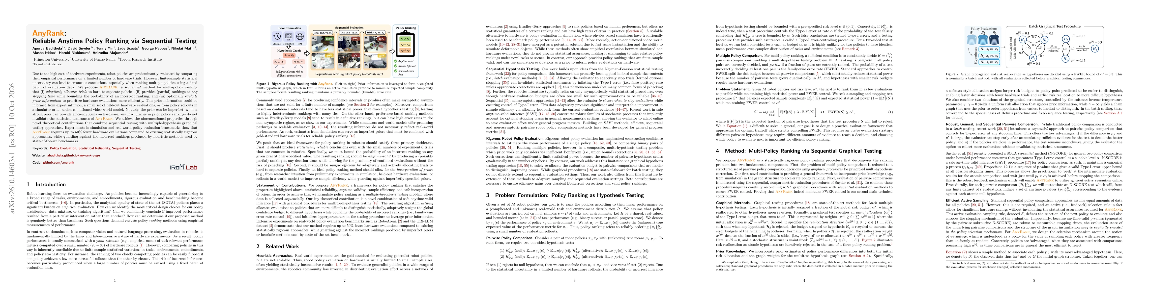 Thumbnail for AnyRank: Reliable Anytime Policy Ranking via Sequential Testing