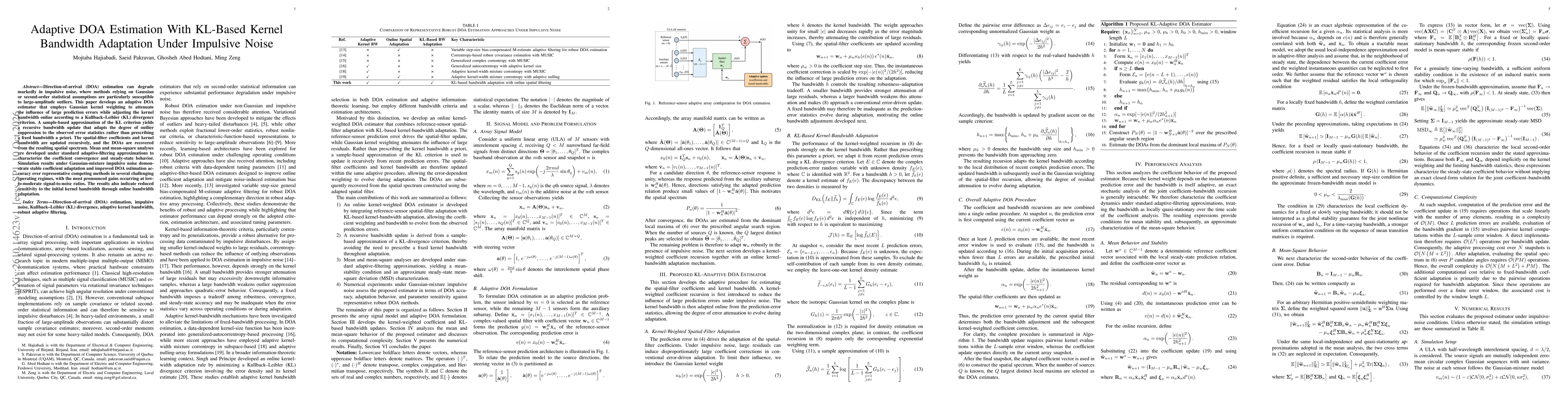 Thumbnail for Adaptive DOA Estimation With KL-Based Kernel Bandwidth Adaptation Under Impulsive Noise