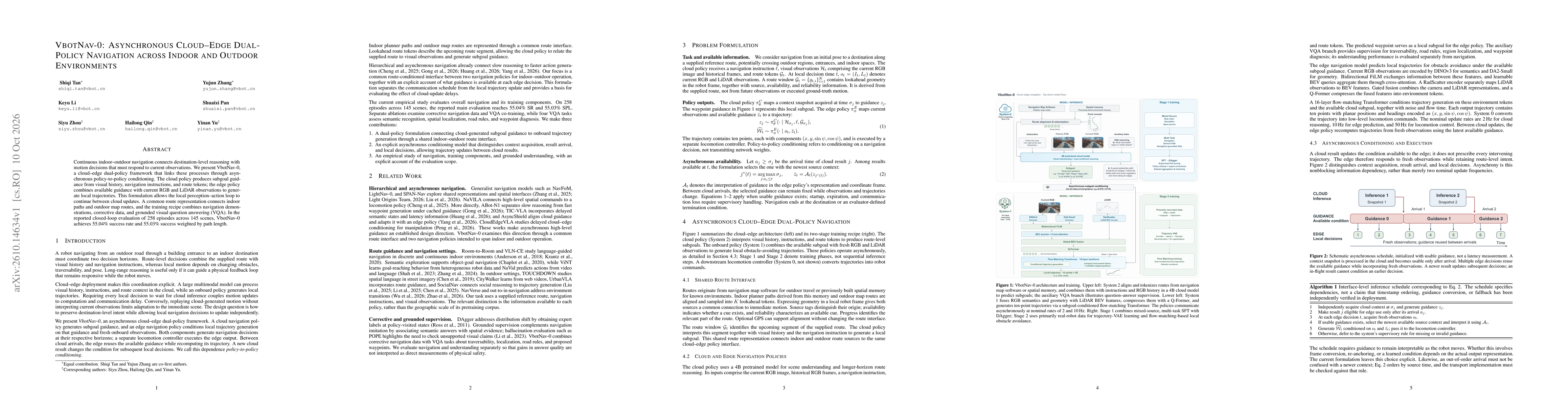 Thumbnail for VbotNav-0: Asynchronous Cloud-Edge Dual-Policy Navigation across Indoor and Outdoor Environments