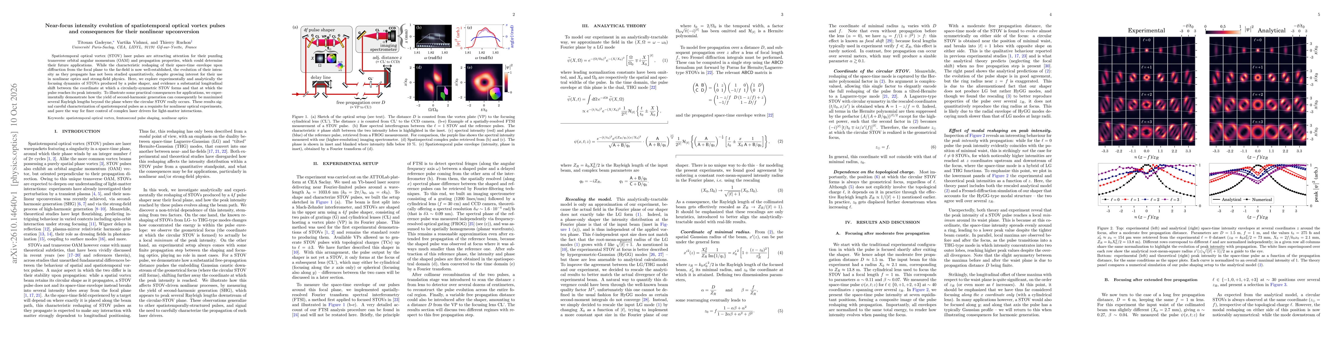 Thumbnail for Near-focus intensity evolution of spatiotemporal optical vortex pulses and consequences for their nonlinear upconversion