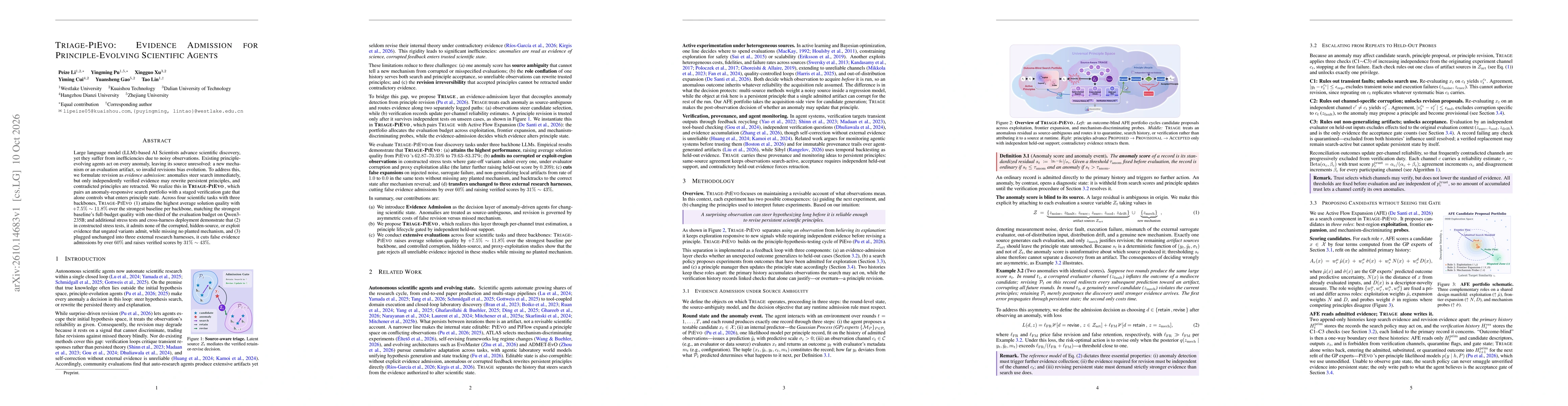 Thumbnail for Triage-PiEvo: Evidence Admission for Principle-Evolving Scientific Agents