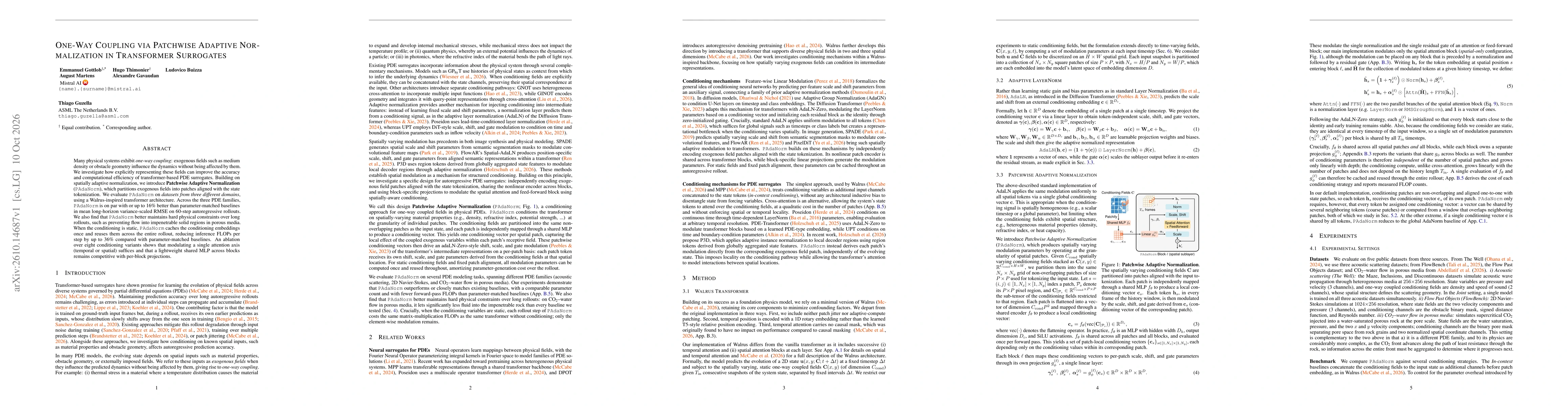 Thumbnail for One-Way Coupling via Patchwise Adaptive Normalization in Transformer Surrogates
