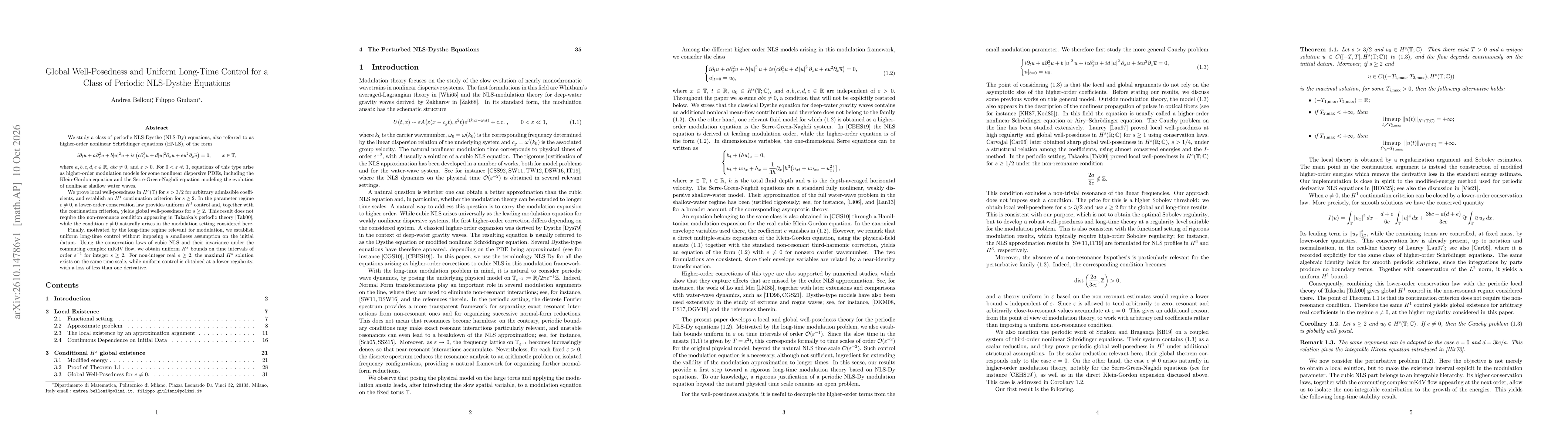 Thumbnail for Global Well-Posedness and Uniform Long-Time Control for a Class of Periodic NLS-Dysthe Equations