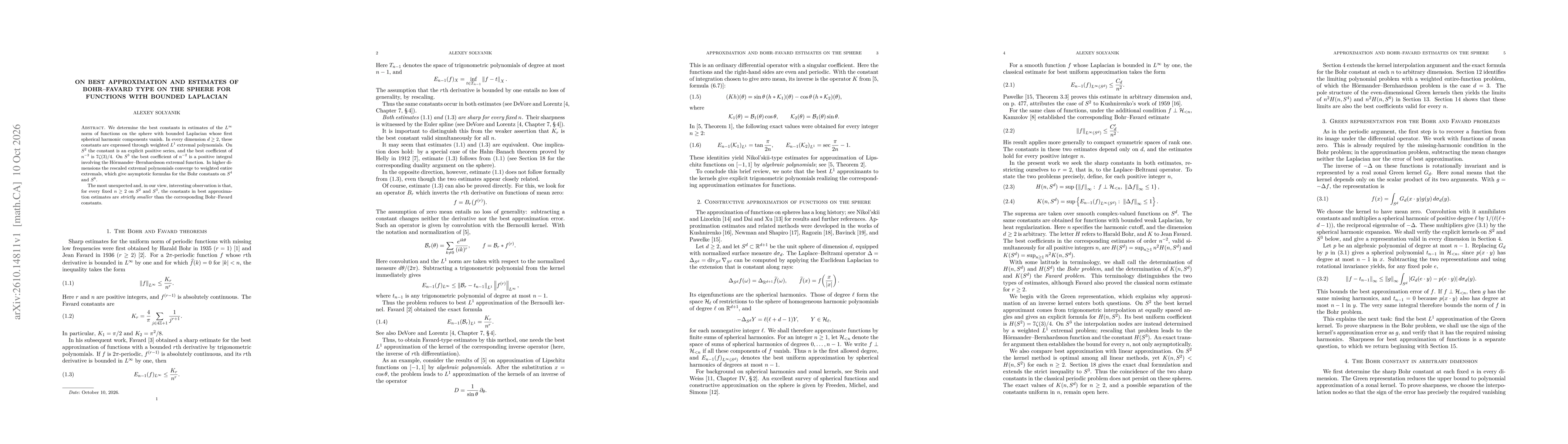 Thumbnail for On best approximation and estimates of Bohr--Favard type on the sphere for functions with bounded Laplacian