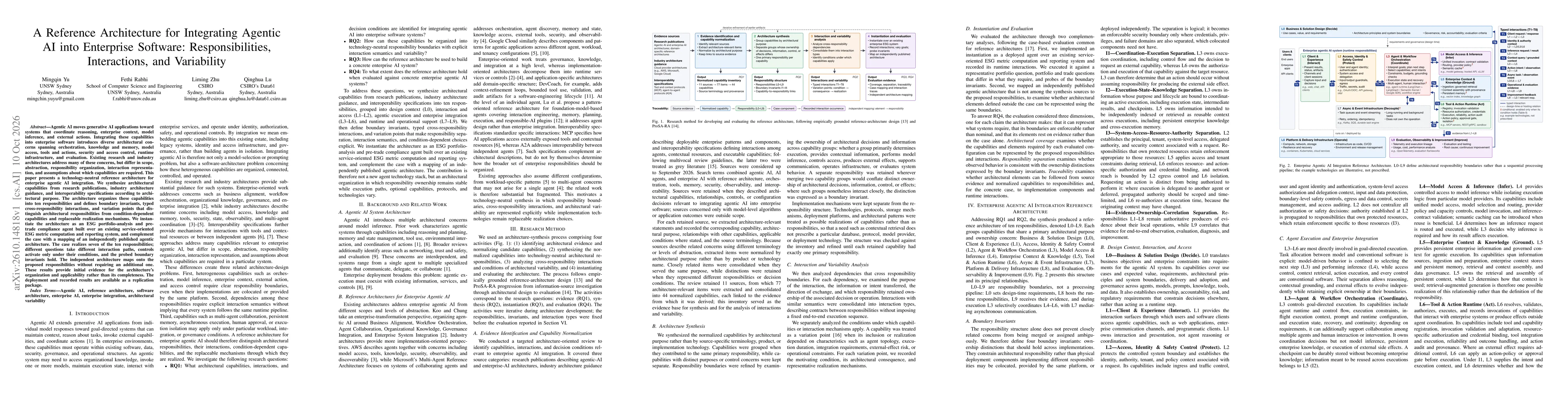 Thumbnail for A Reference Architecture for Integrating Agentic AI into Enterprise Software: Responsibilities, Interactions, and Variability