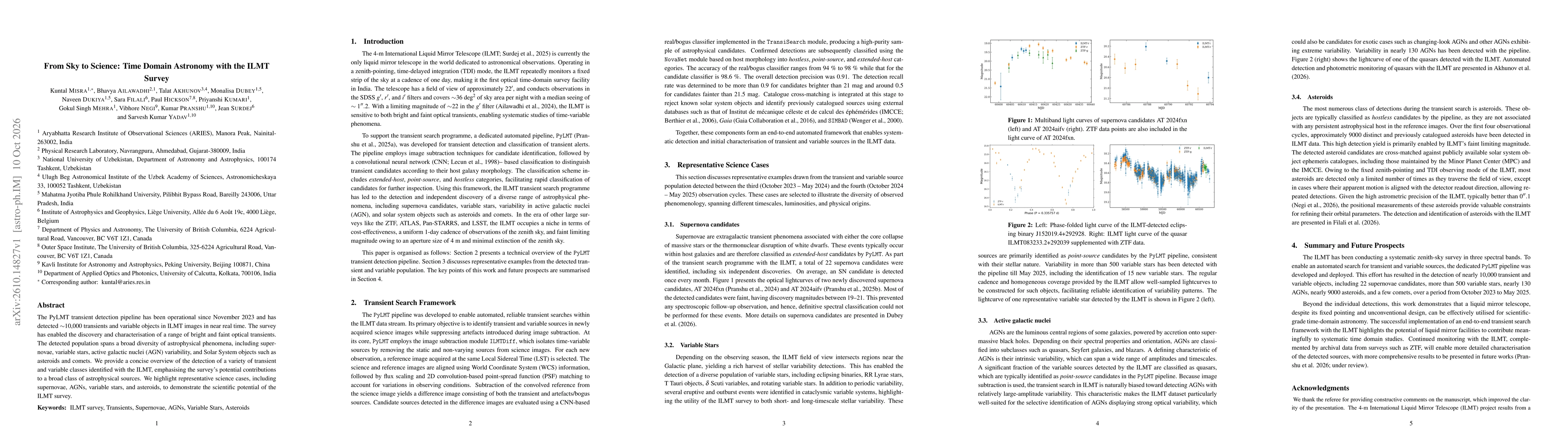 Thumbnail for From Sky to Science: Time Domain Astronomy with the ILMT Survey