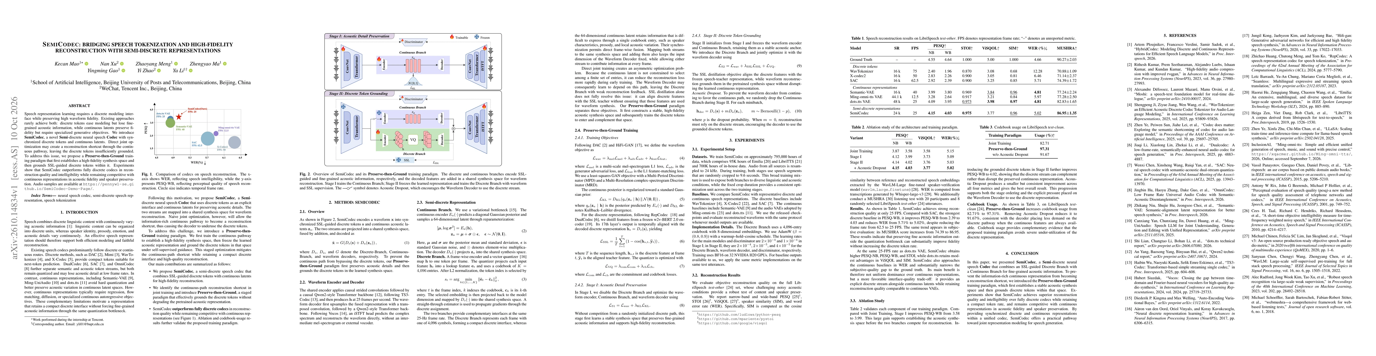 Thumbnail for SemiCodec: Bridging Speech Tokenization and High-fidelity Reconstruction with Semi-discrete Representations