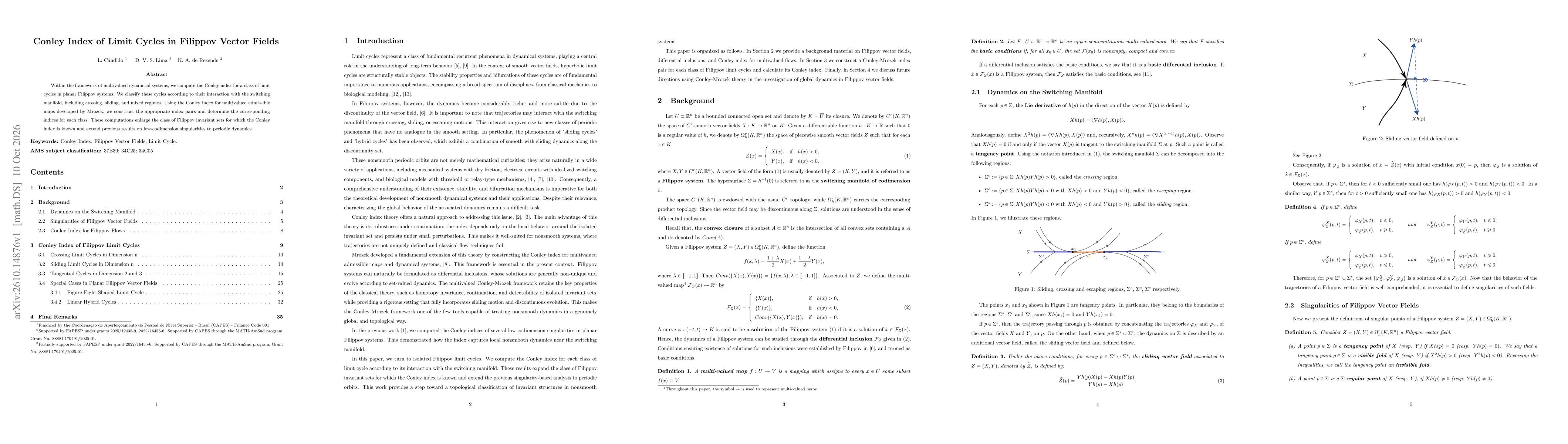 Thumbnail for Conley Index of Limit Cycles in Filippov Vector Fields
