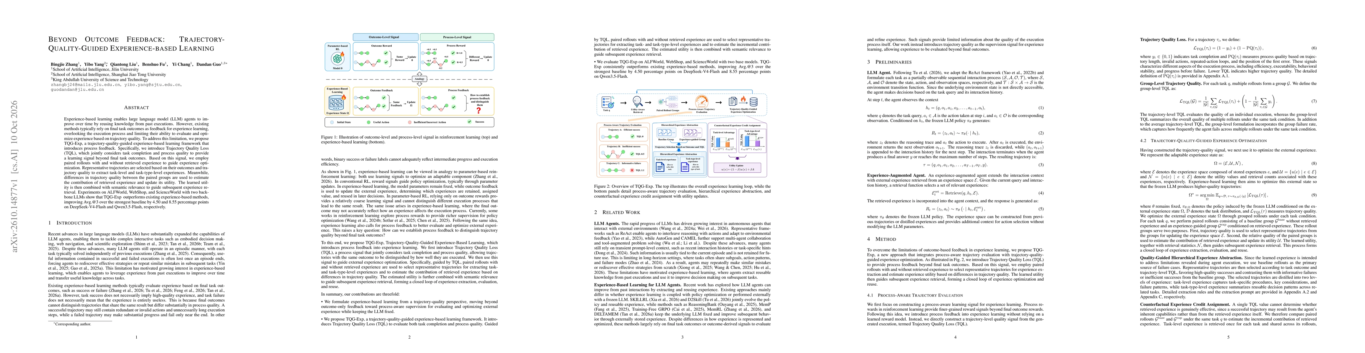 Thumbnail for Beyond Outcome Feedback: Trajectory-Quality-Guided Experience-based Learning