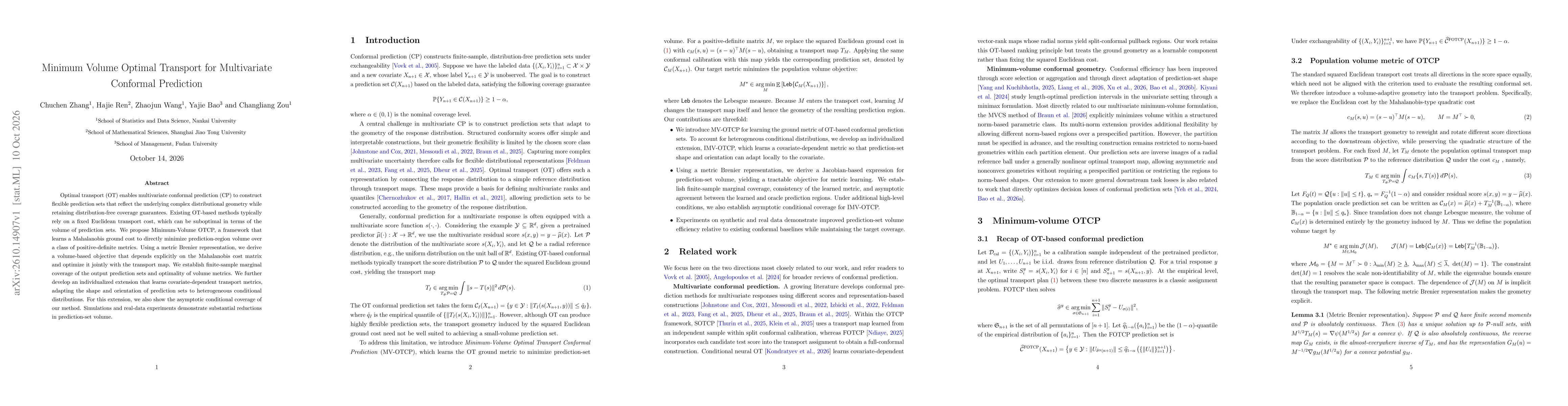 Thumbnail for Minimum Volume Optimal Transport for Multivariate Conformal Prediction