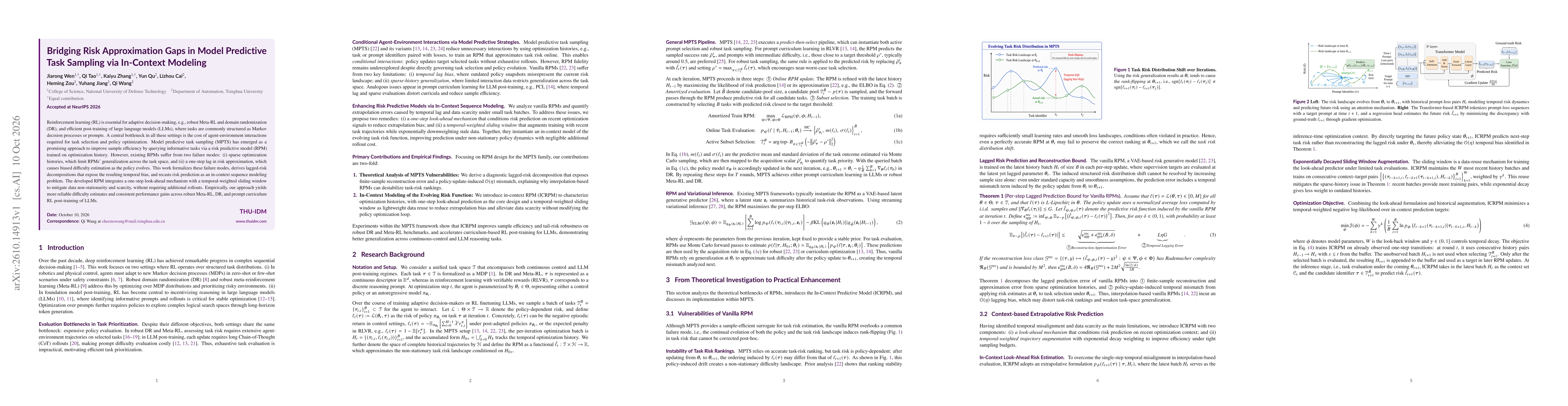 Thumbnail for Bridging Risk Approximation Gaps in Model Predictive Task Sampling via In-Context Modeling