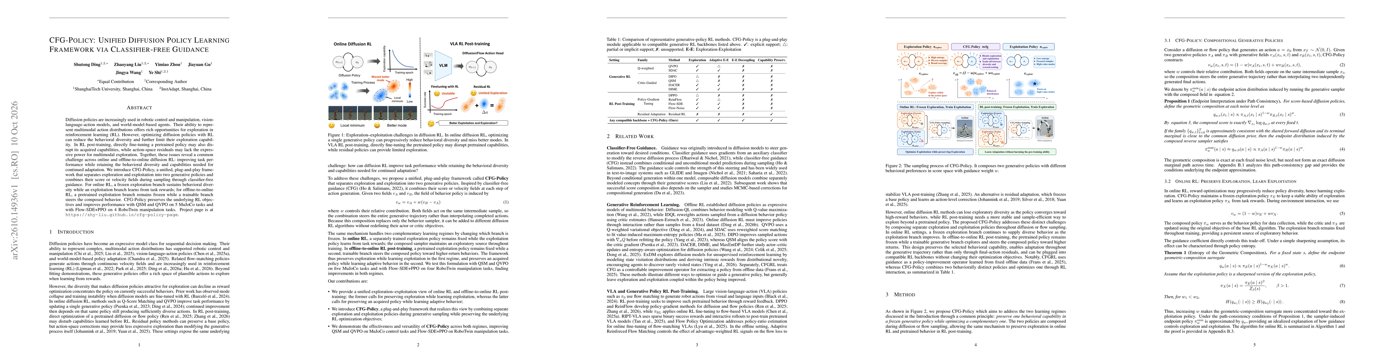 Thumbnail for CFG-Policy: Unified Diffusion Policy Learning Framework via Classifier-free Guidance