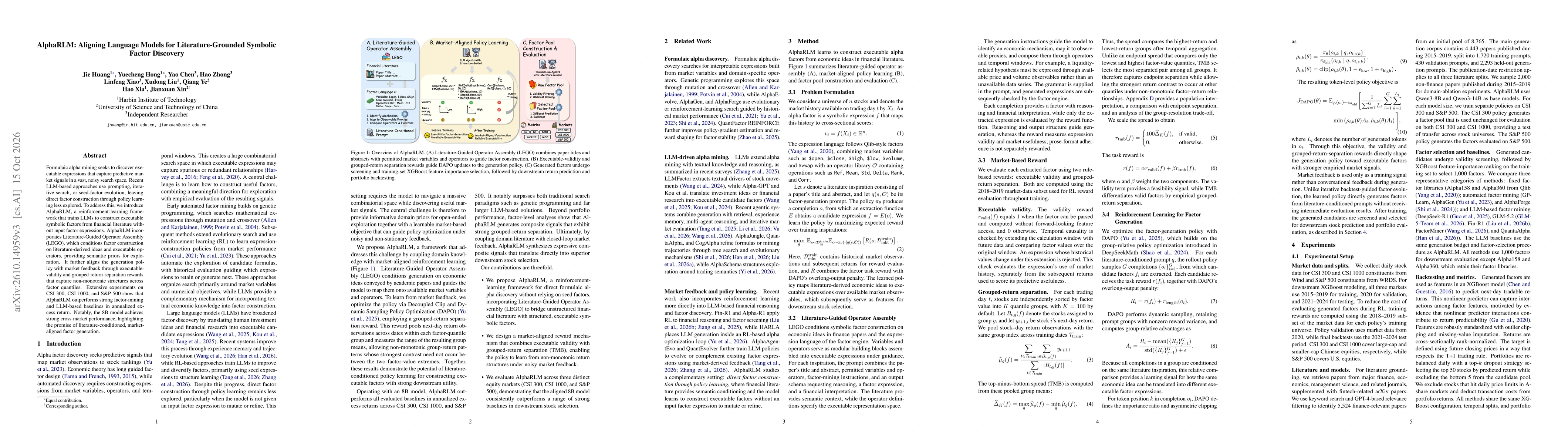 Thumbnail for AlphaRLM: Aligning Language Models for Literature-Grounded Symbolic Factor Discovery
