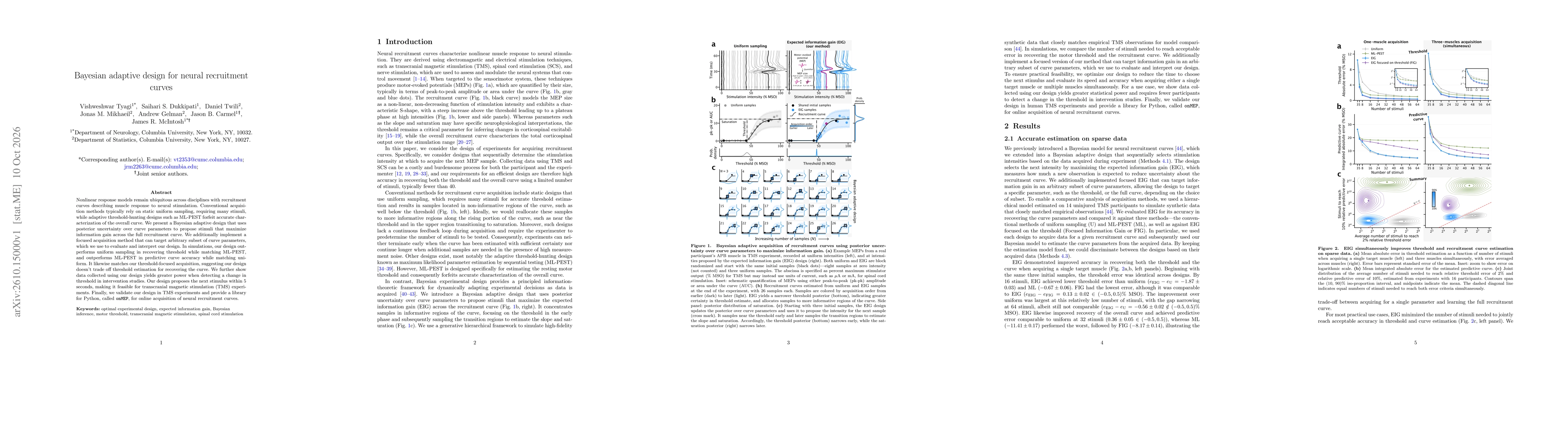 Thumbnail for Bayesian adaptive design for neural recruitment curves
