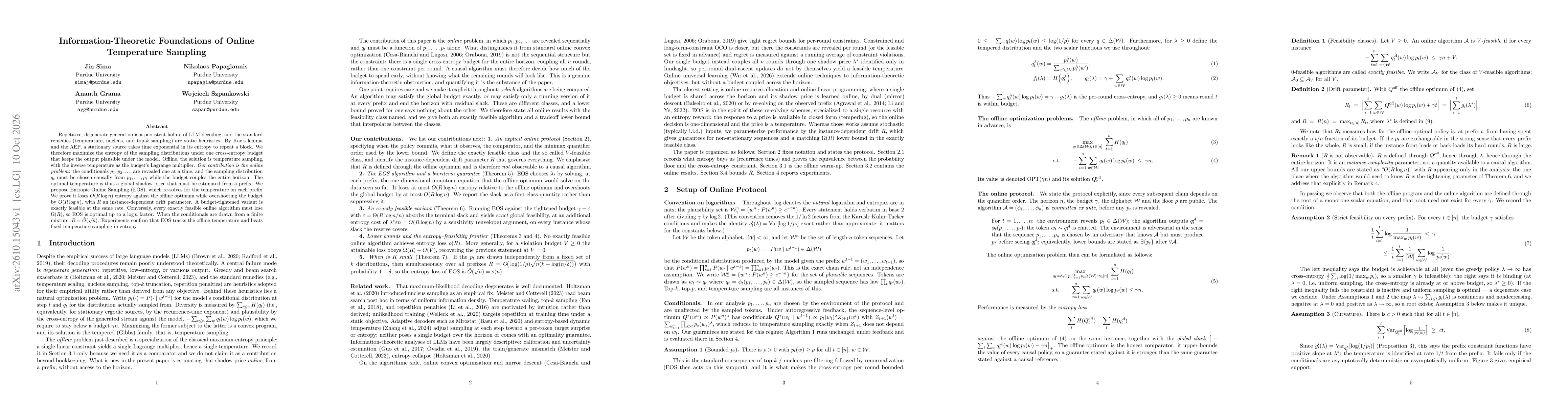 Thumbnail for Information-Theoretic Foundations of Online Temperature Sampling