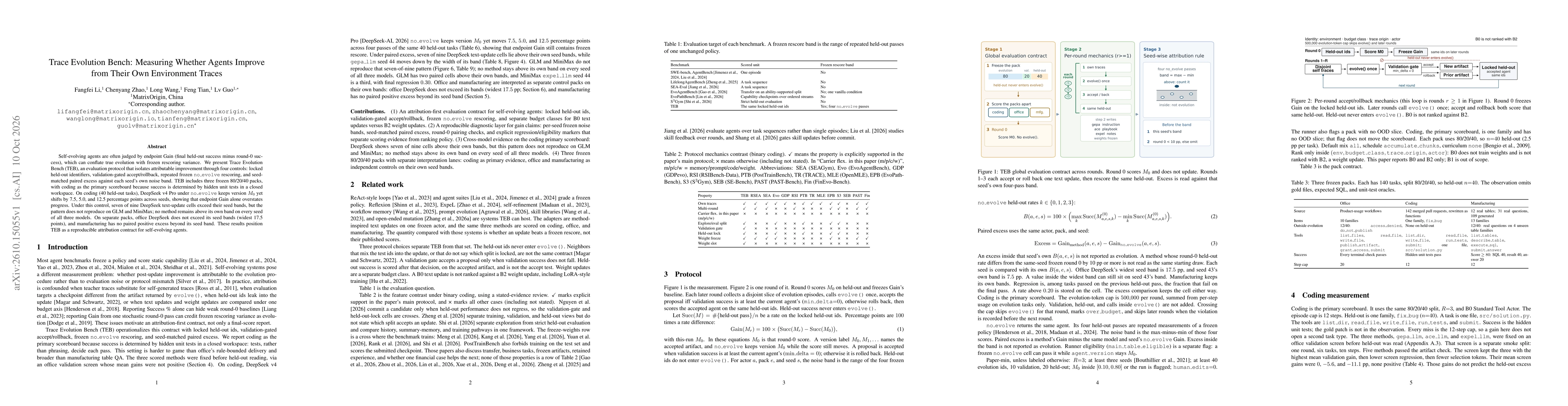 Thumbnail for Trace Evolution Bench: Measuring Whether Agents Improve from Their Own Environment Traces