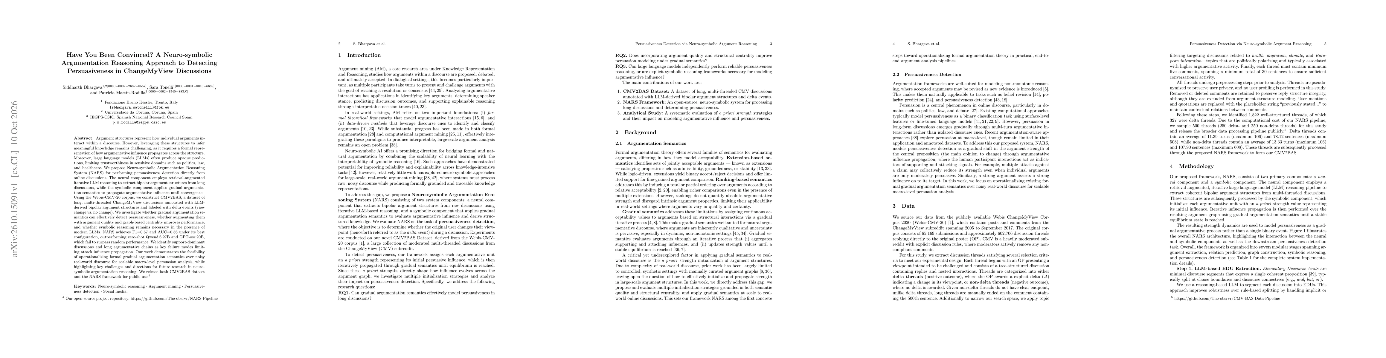 Thumbnail for Have You Been Convinced? A Neuro-symbolic Argumentation Reasoning Approach to Detecting Persuasiveness in ChangeMyView Discussions