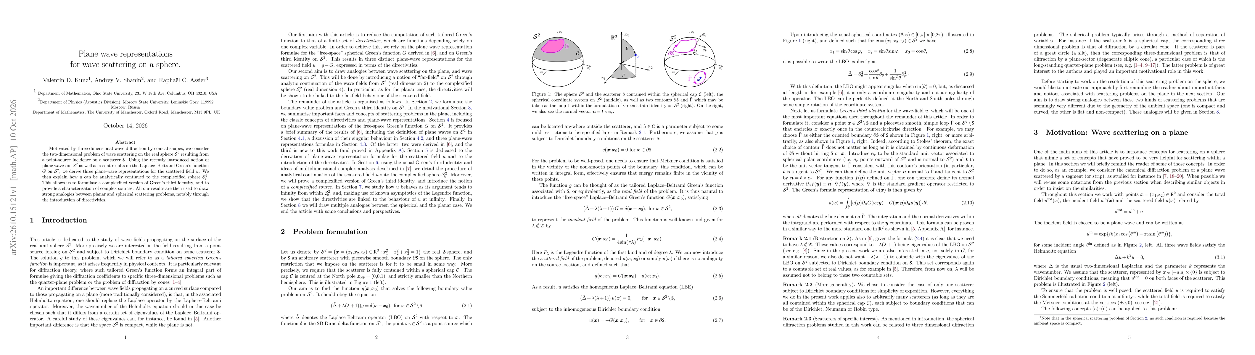 Thumbnail for Plane wave representation for wave scattering on a sphere