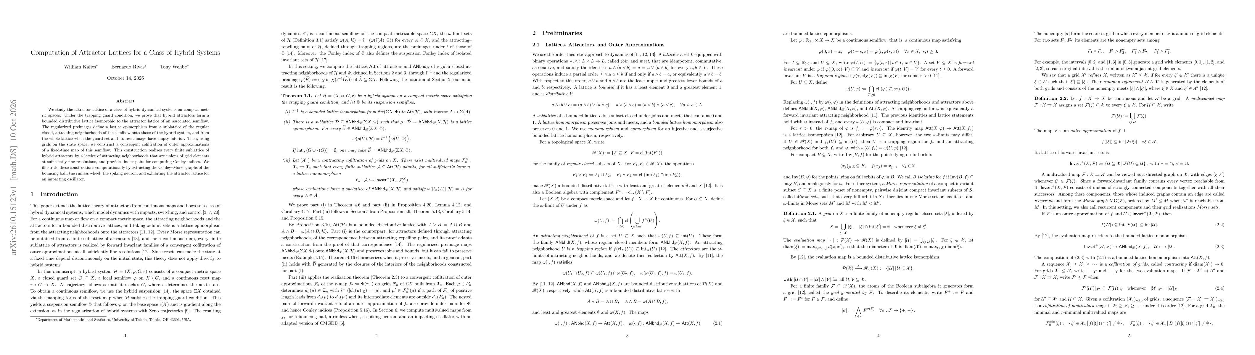 Thumbnail for Computation of Attractor Lattices for a Class of Hybrid Systems