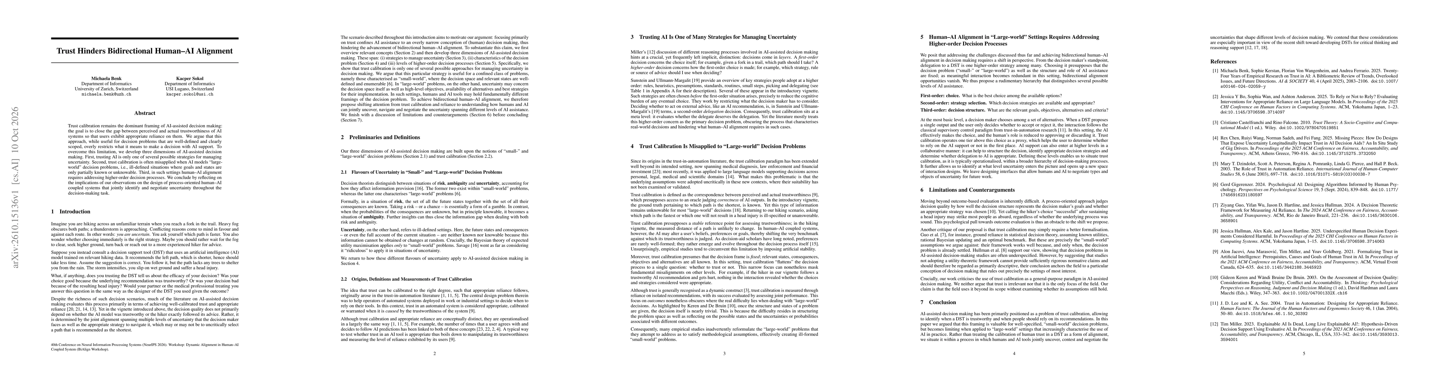 Thumbnail for Trust Hinders Bidirectional Human-AI Alignment