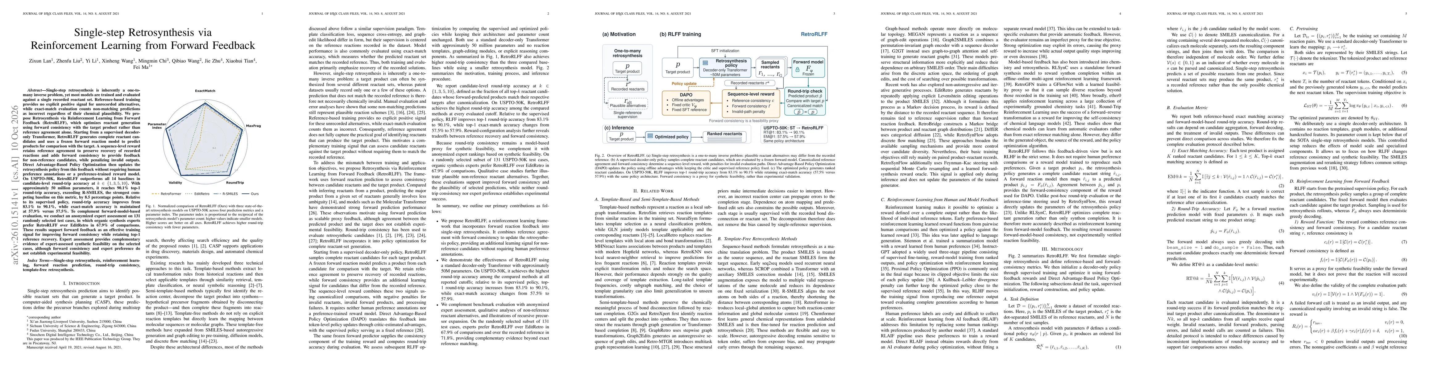 Thumbnail for Single-step Retrosynthesis via Reinforcement Learning from Forward Feedback
