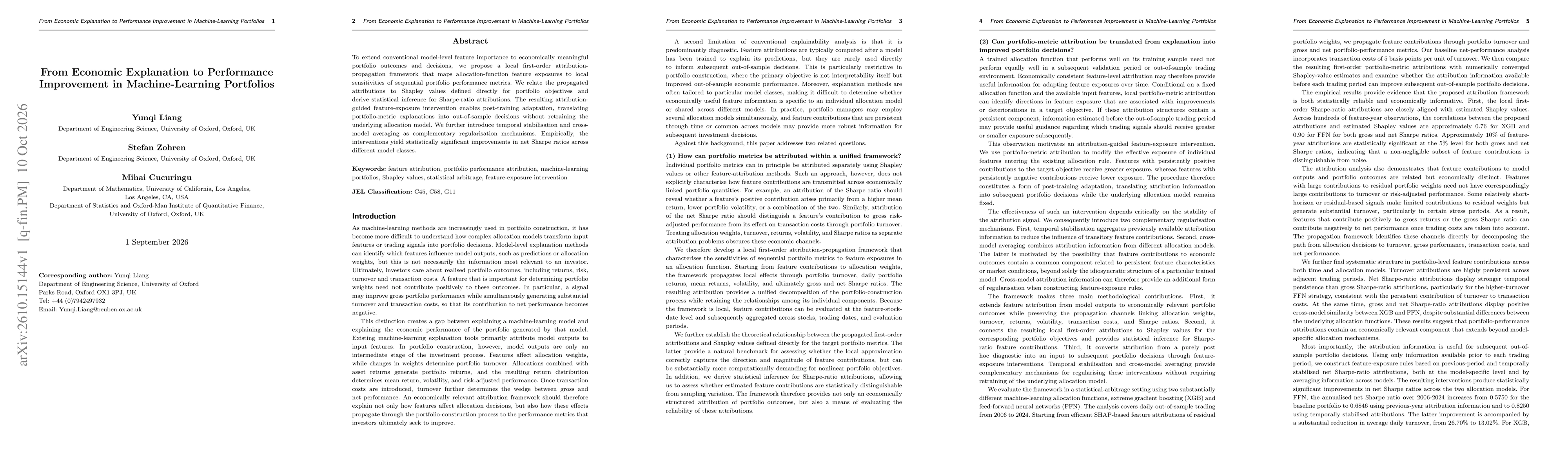 Thumbnail for From Economic Explanation to Performance Improvement in Machine-Learning Portfolios