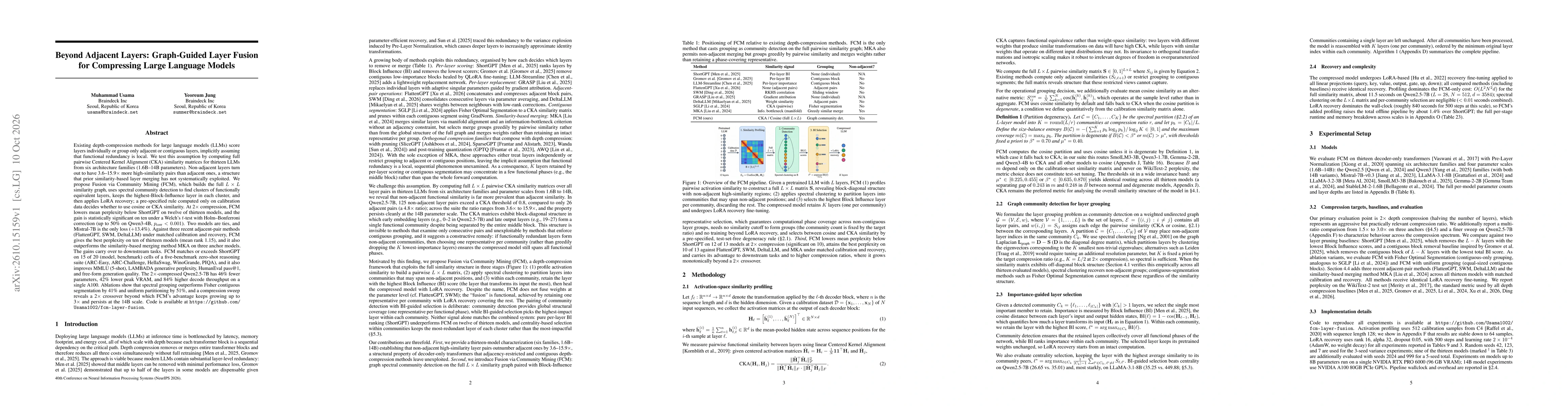 Thumbnail for Beyond Adjacent Layers: Graph-Guided Layer Fusion for Compressing Large Language Models