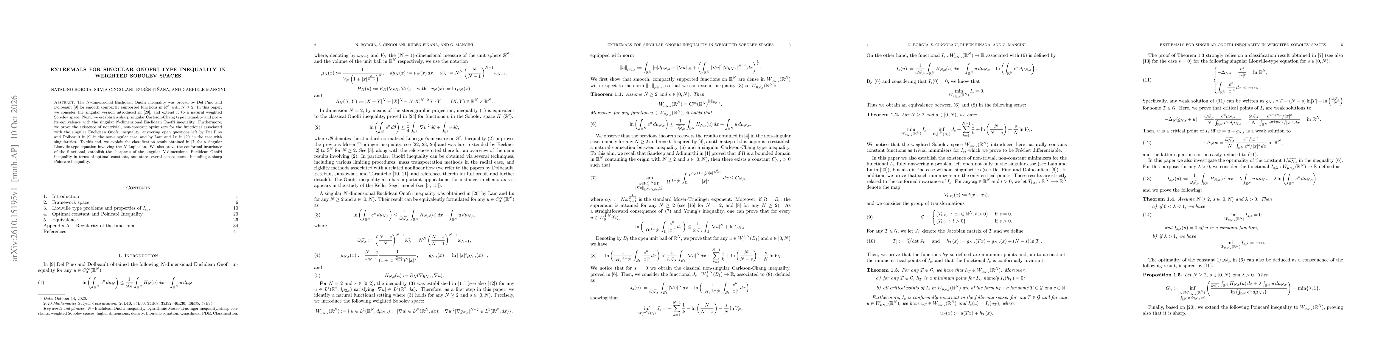 Thumbnail for Extremals for singular Onofri type inequality in weighted Sobolev spaces