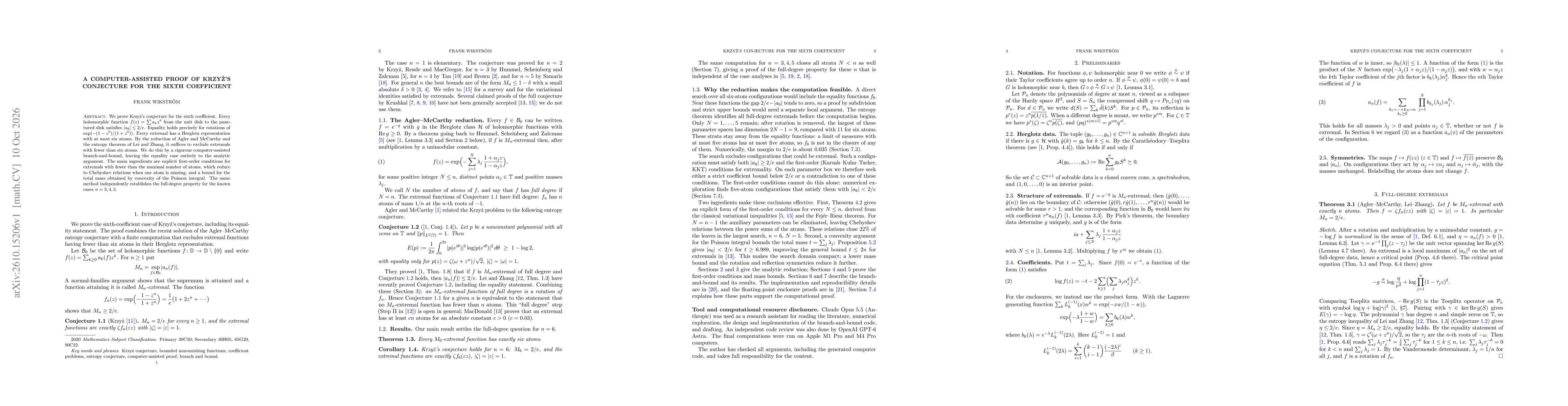 Thumbnail for A computer-assisted proof of Krzyż's conjecture for the sixth coefficient