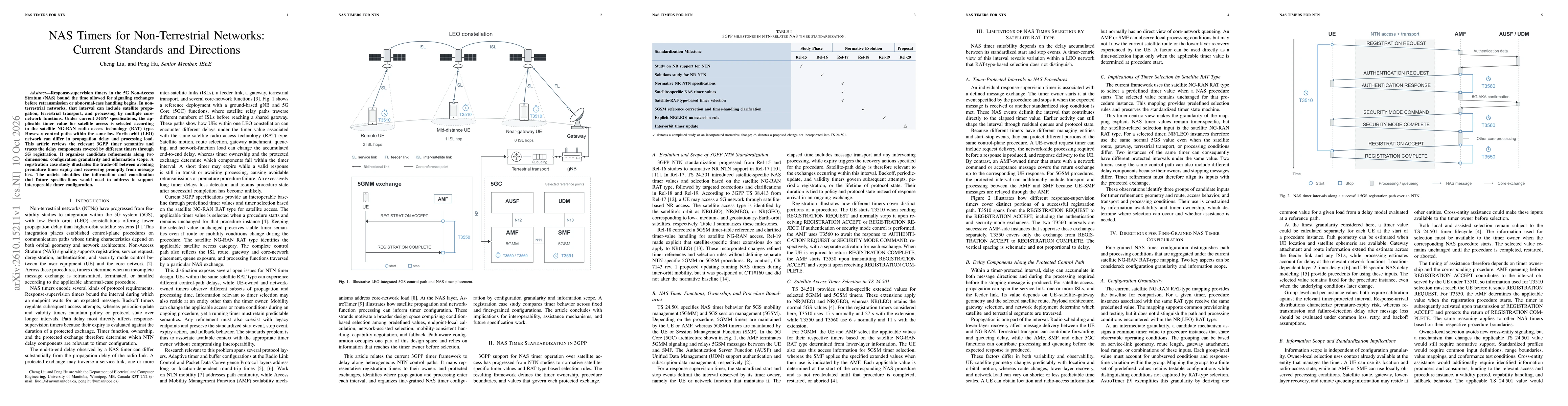 Thumbnail for NAS Timers for Non-Terrestrial Networks: Current Standards and Directions
