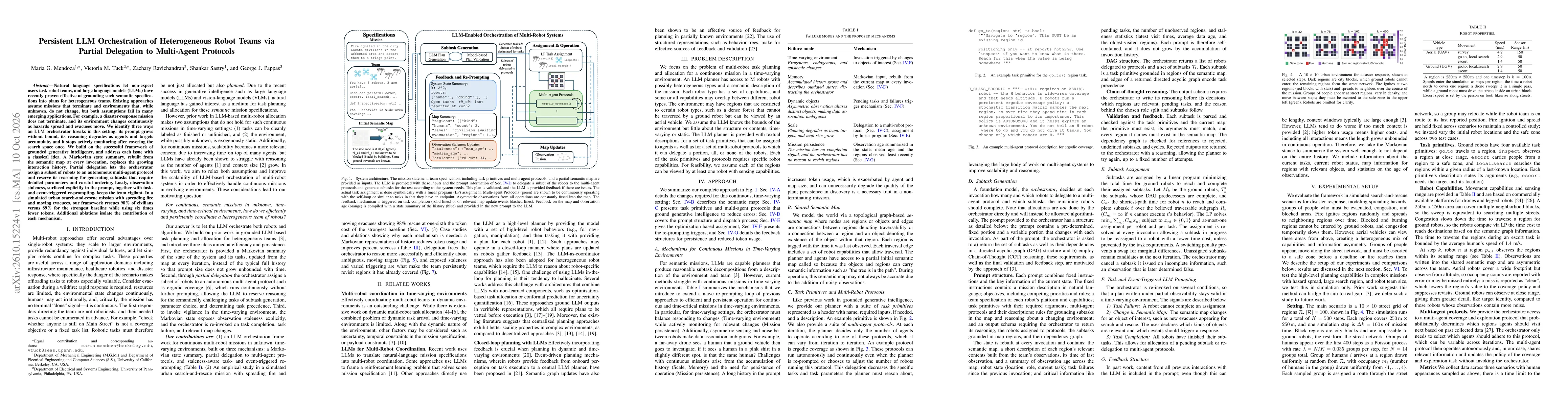 Thumbnail for Persistent LLM Orchestration of Heterogeneous Robot Teams via Partial Delegation to Multi-Agent Protocols