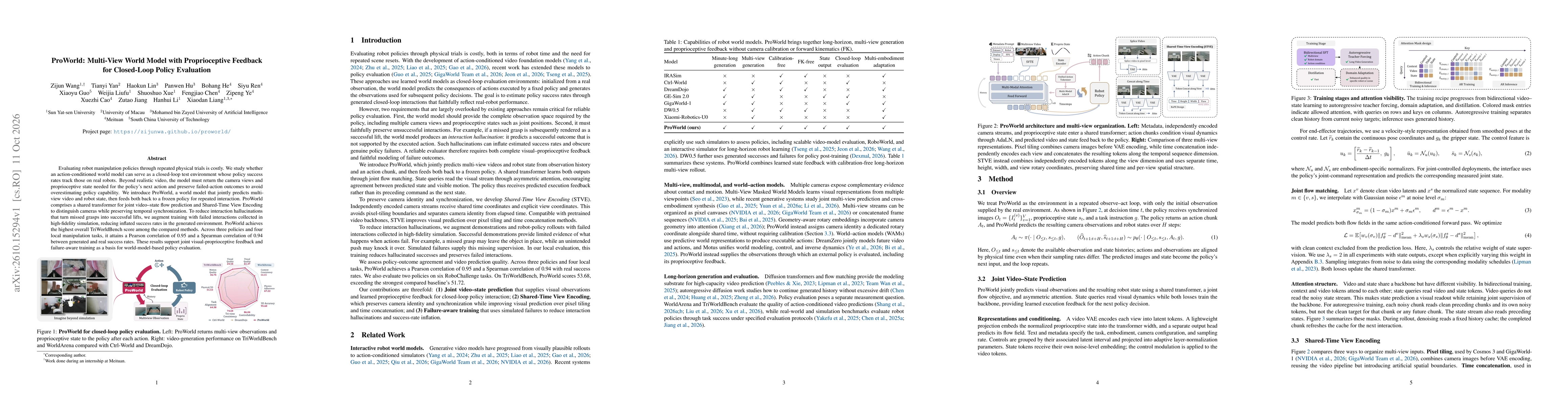 Thumbnail for ProWorld: Multi-View World Model with Proprioceptive Feedback for Closed-Loop Policy Evaluation