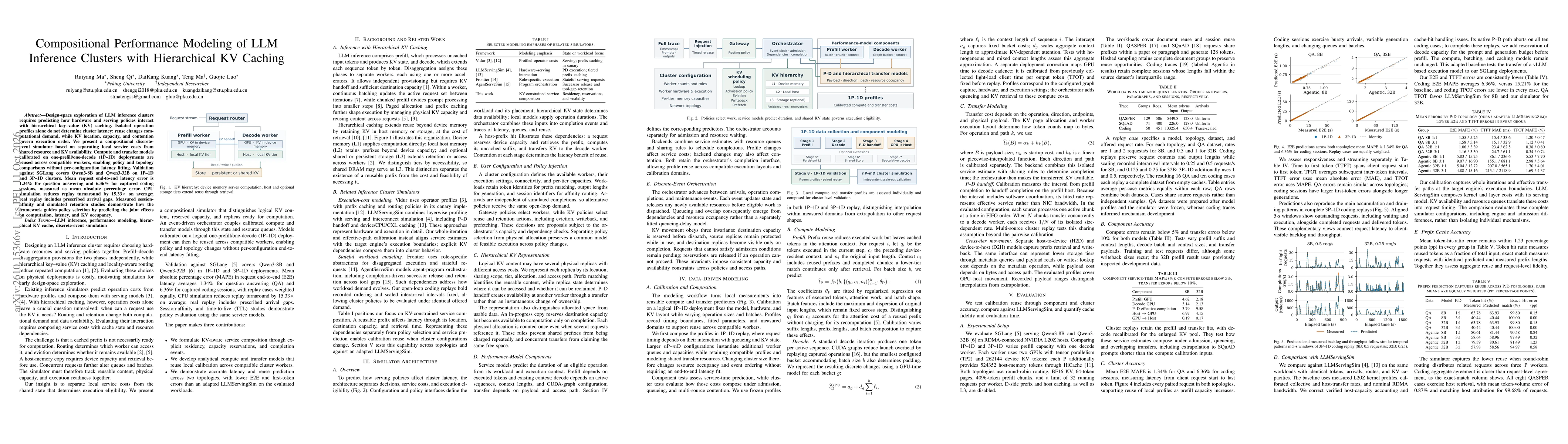 Thumbnail for Compositional Performance Modeling of LLM Inference Clusters with Hierarchical KV Caching