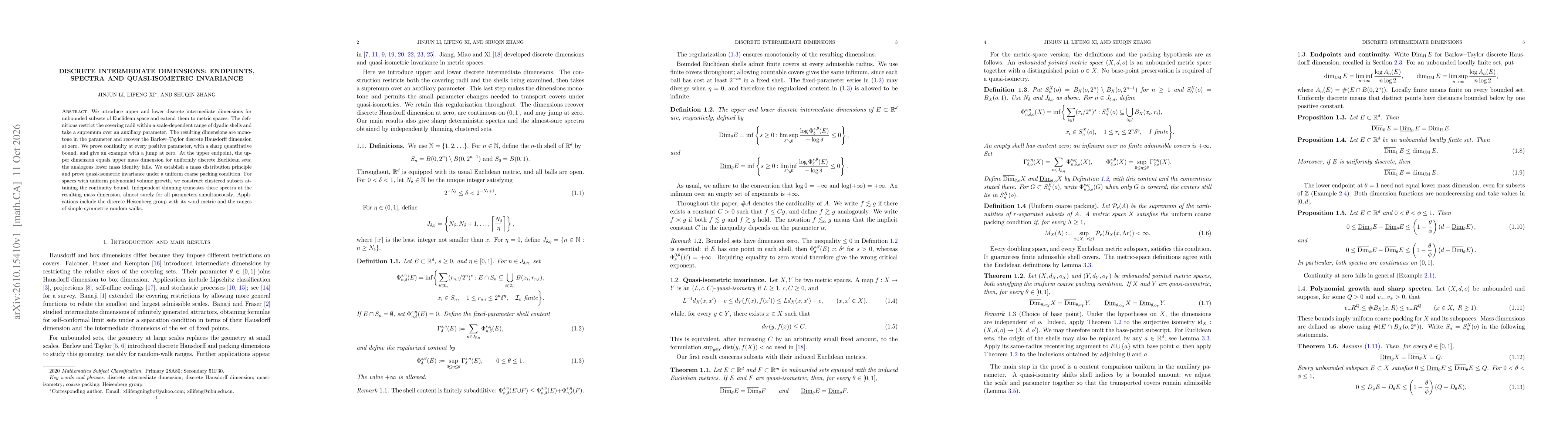 Thumbnail for Discrete intermediate dimensions: endpoints, spectra and quasi-isometric invariance
