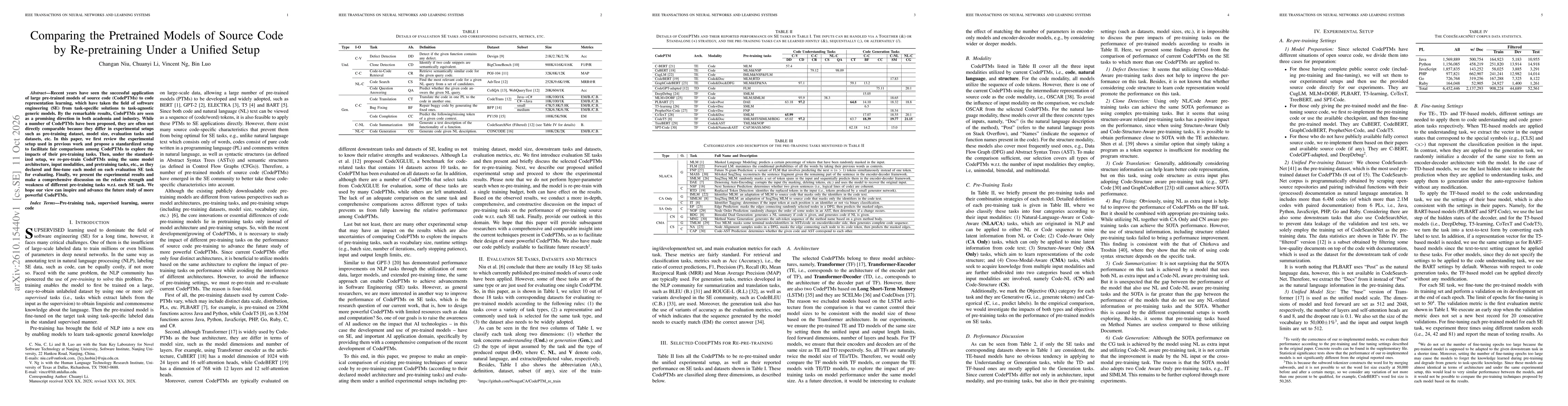 Thumbnail for Comparing the Pre-trained Models of Source Code by Re-pre-training under a Unified Setup