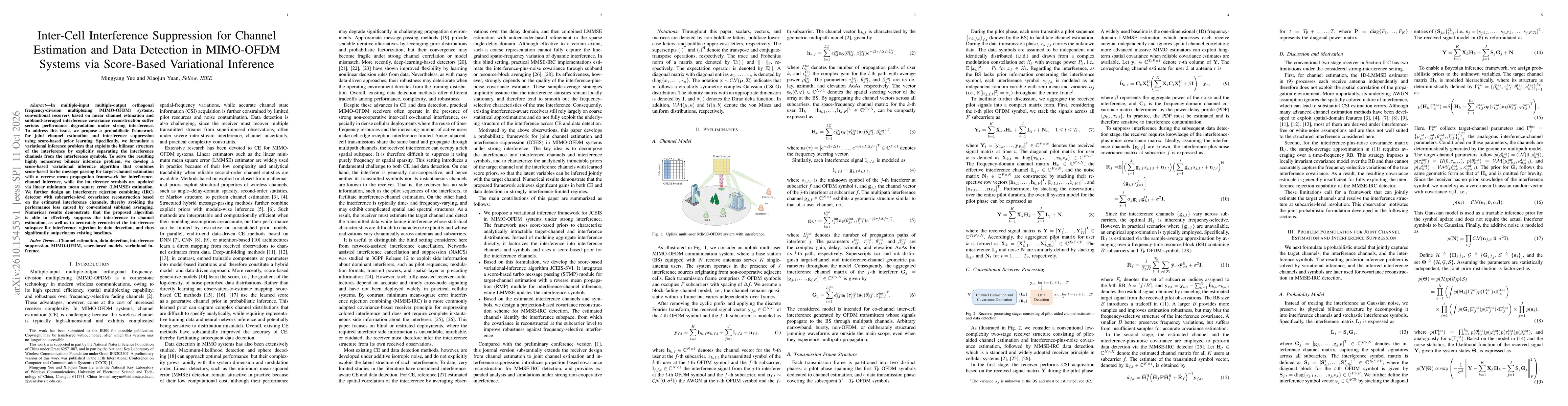 Thumbnail for Inter-Cell Interference Suppression for Channel Estimation and Data Detection in MIMO-OFDM Systems via Score-Based Variational Inference
