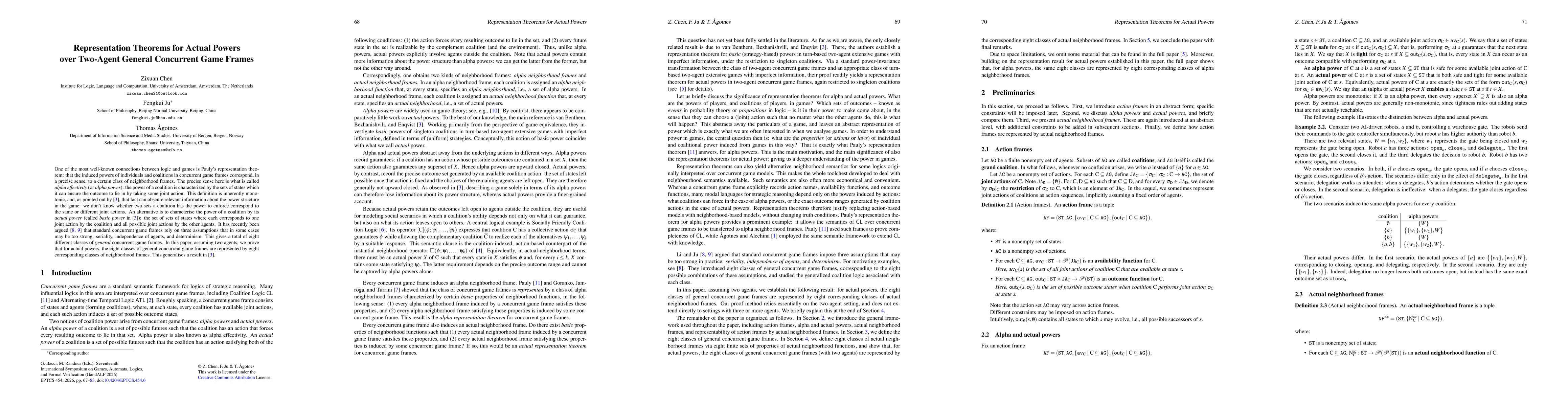 Thumbnail for Representation Theorems for Actual Powers over Two-Agent General Concurrent Game Frames