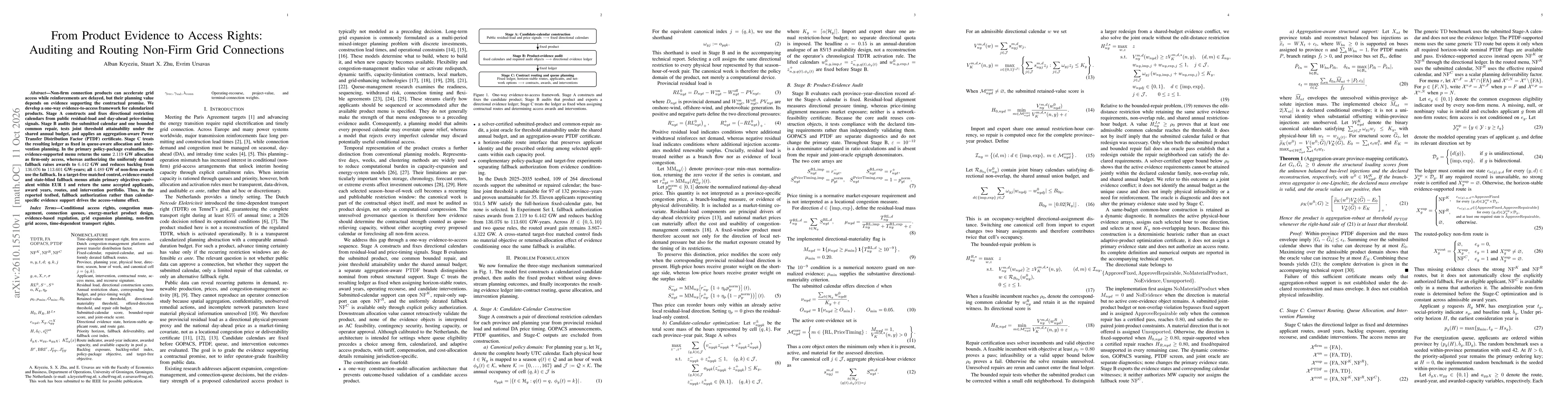Thumbnail for From Product Evidence to Access Rights: Auditing and Routing Non-Firm Grid Connections